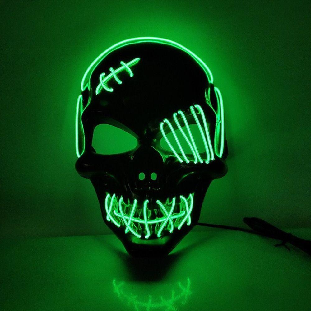 Headwear Skull Glowing Mask PP Costume Props Gothic Full Face Mask  Party Supplies
