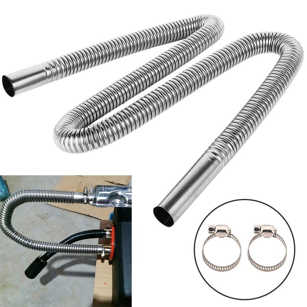 120/200CM Air Diesel Parking Heater Stainless Steel Exhaust Pipe Tube Gas Vent Hose Car Truck VAN with 2 Exhaust Clamp