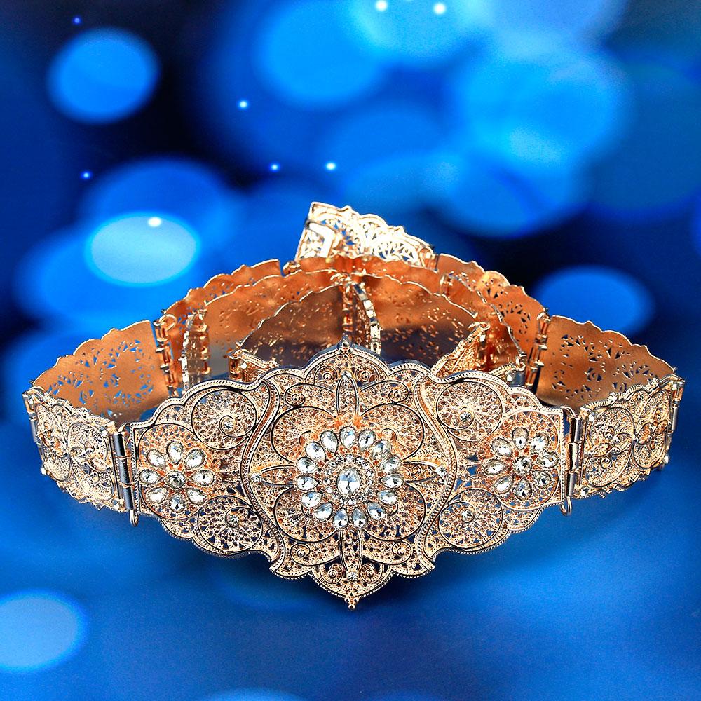 Женский металлический пояс золотого цвета с кристаллами, регулируемая длина, свадебные украшения