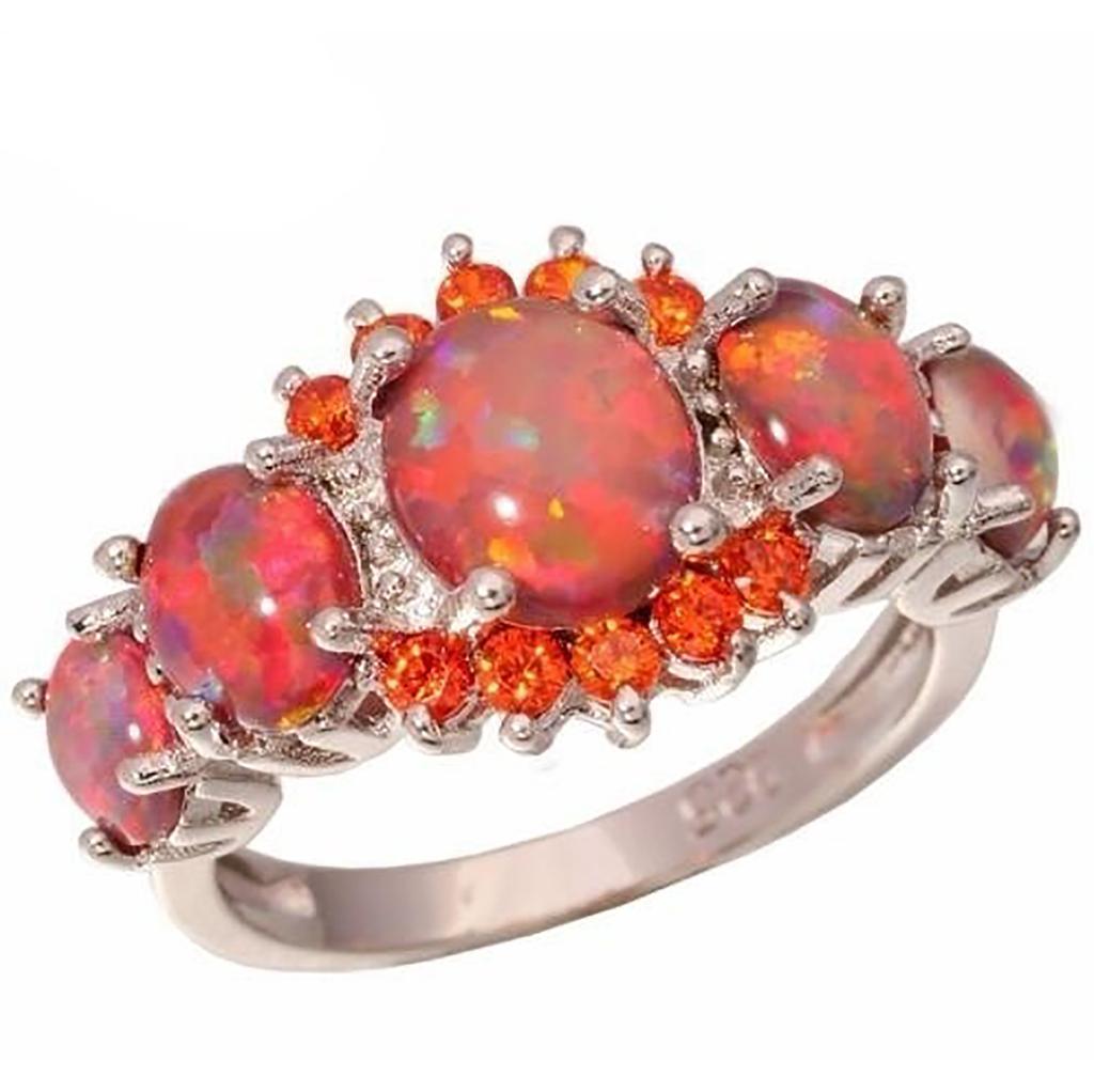 Кольца с покрытием Create Green Fire Opal, женские ювелирные изделия с опалом, подарок, кольцо с драгоценным камнем, ювелирный подарок