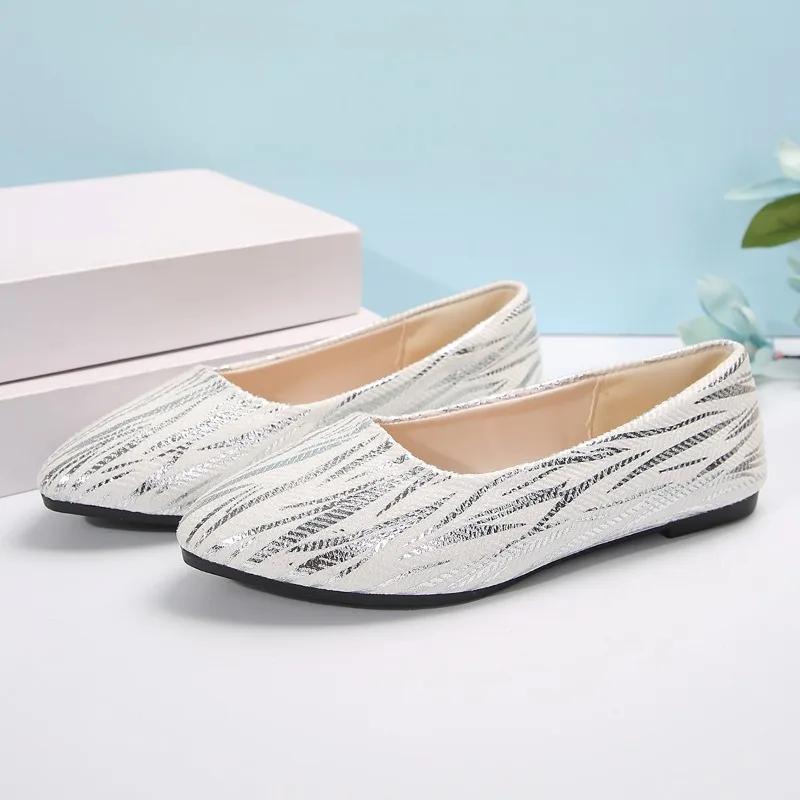 2024 Новые летние женские туфли на плоской подошве, сочетающиеся по цвету, с острым носком, с неглубоким вырезом, удобные для весны и осени Zapatos