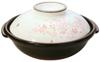 Suzuki Banko Ware My Earthenware Pot Series Earthenware Pot for 1 Person Cherry Blossom 5035-4065 White/Pink