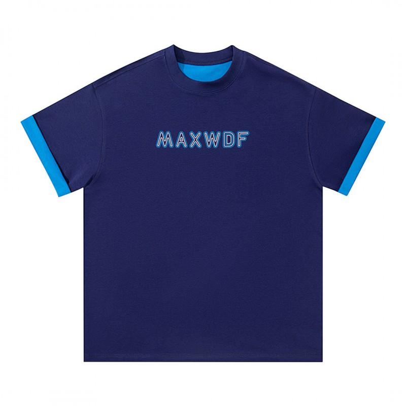 Unisex Heavyweight Cotton Short Sleeve T Shirt Loose Fit Round Neck Letter Print Casual Top