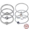 Plata Pulseras of Ley 925 Silver Sale Classic Heart Bracelet Fit Original Beads Charms DIY Jewelry Gift Pulseras Mujer