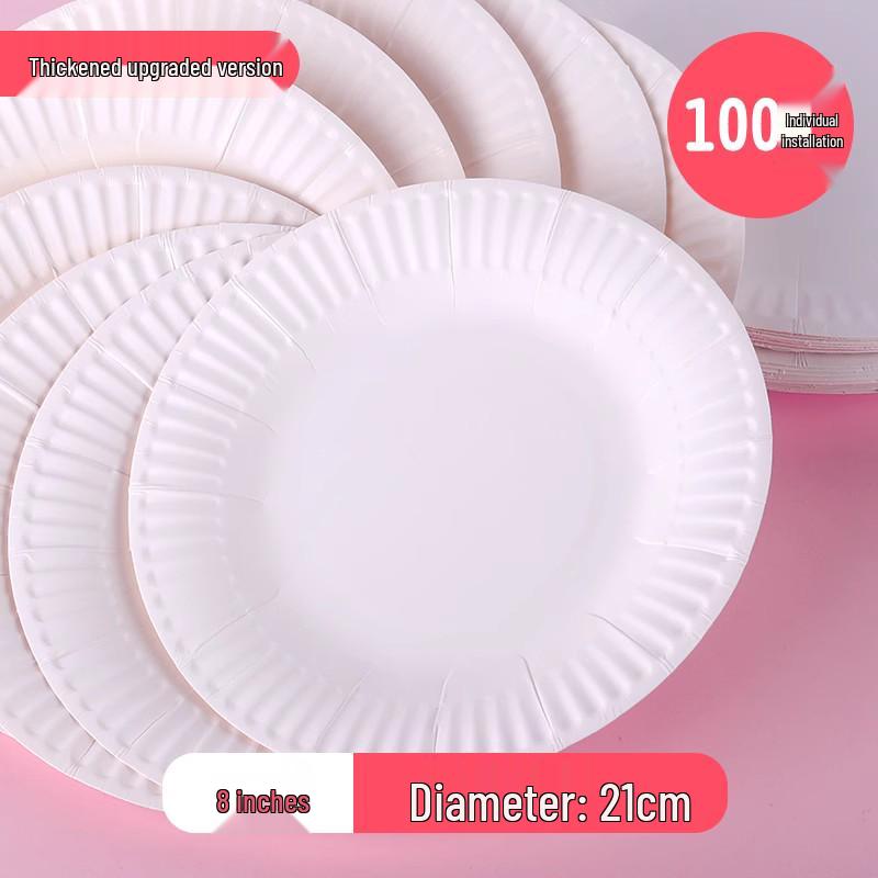 Толстые белые одноразовые бумажные тарелки-подносы для детского DIY-творчества