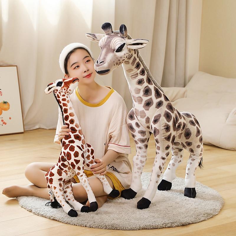 Cartoon Giraffes Plush Toy Imitation Deer Plush Dolls Stuffed Soft Simulation Toy Kawaii Children Room Decoration Gifts