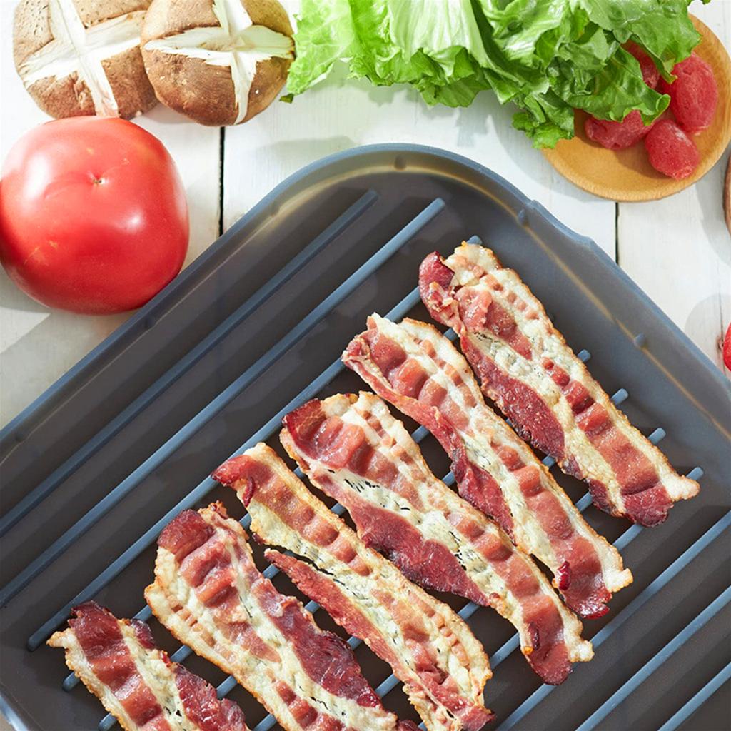 Силиконовый поднос для бекона, безопасный для микроволновой печи, для равномерного нагрева и легкой очистки на кухне