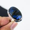 Natural Labradorite Adjustable 925 Sterling Silver Ring - Fits US Sizes 6 To 11 - Handmade Boho Jewelry for Women & Men, Gift For Mom