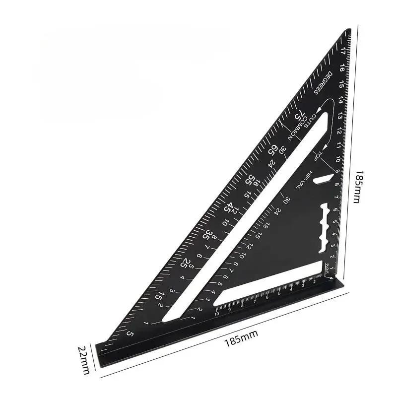 Woodworking Aluminum Alloy Triangle Gauges High Precision Marker Angle Ruler Measuring Gauging Tools