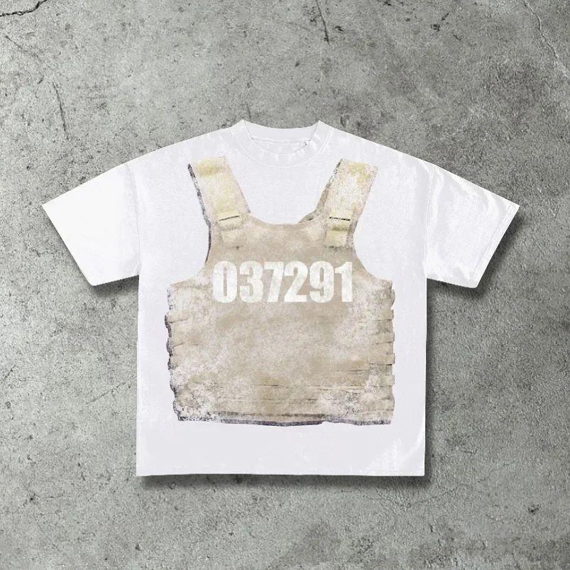 Футболки с графическим принтом в стиле Y2k High Street, хлопковые, свободного кроя, мужские, с круглым вырезом, в стиле ретро, унисекс.