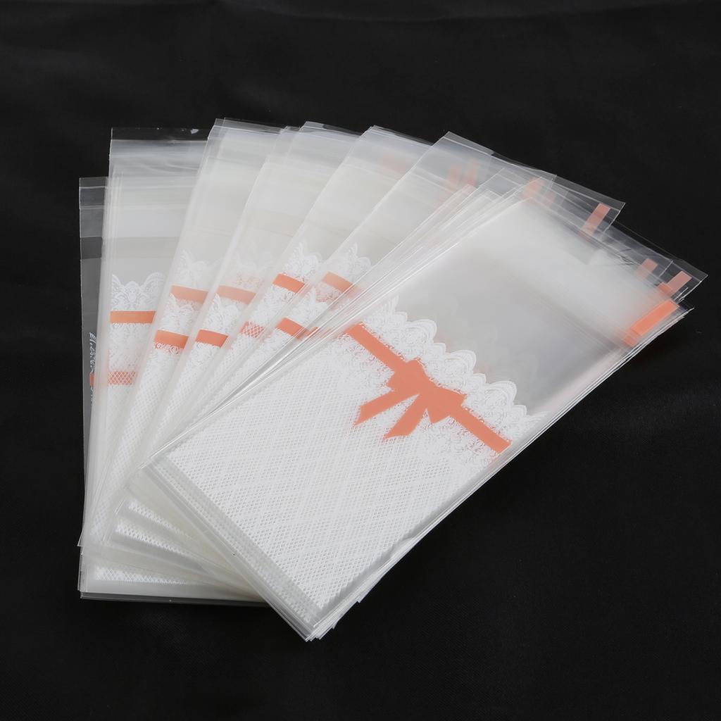 100Pcs Mini Plastic Cookie Candy Bag Self Adhesive Bags Gift Bag Cupcake Wrapper Bags