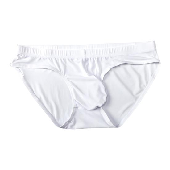 Men Briefs Low Waist U-Convex Wrap Bag Panties Solid Color Ice Silk Smooth Seamless Sexy Underwear Daily Wear