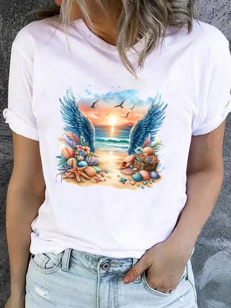 (Азиатский размер) тренд любовь тренд милый Женская мода С принтом Повседневная футболка Футболка Топ Леди Женский Графический Футболки с коротким рукавом Одежда