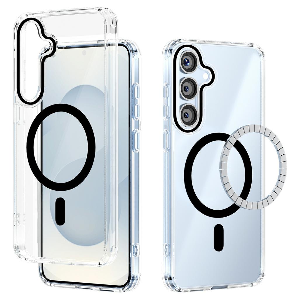 For Samsung Galaxy S25+ Case Compatible with MagSafe Anti Scratch Clear TPU PC Phone Back Cover