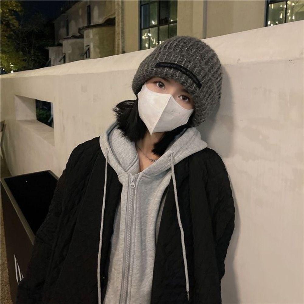 Letter Simple Skullies однотонная шерстяная холодная шапка модная зимняя теплая шапка женская/мужская