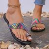Fashion 2024 Women's Fashion Trend, Anti Slip, Wear-resistant, Comfortable Soft Bottom, Ethnic Style Flat Heel Flip Flops