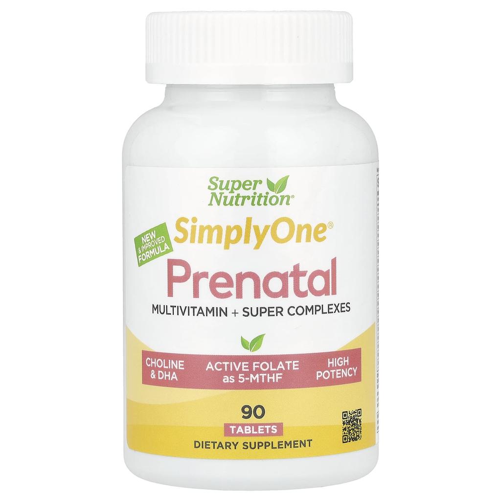 Simply One®, Prenatal Multivitamin, Super Greens, Spices, Vitamin A, Folic Acid, 90 Tablets
