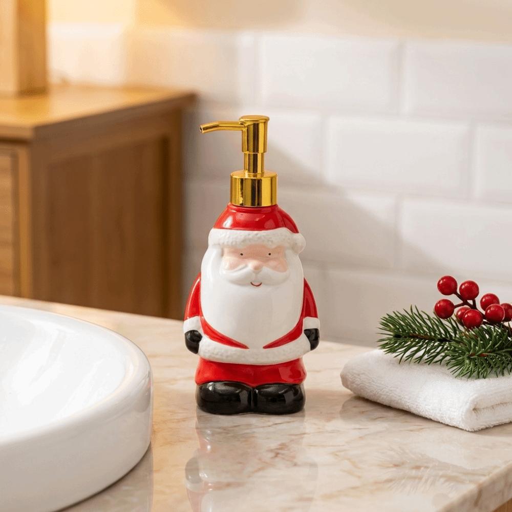 Soft‑Vinyl Christmas Soap Dispenser Santa Pump Bottle Decorative Lotion Bottle Kitchen
