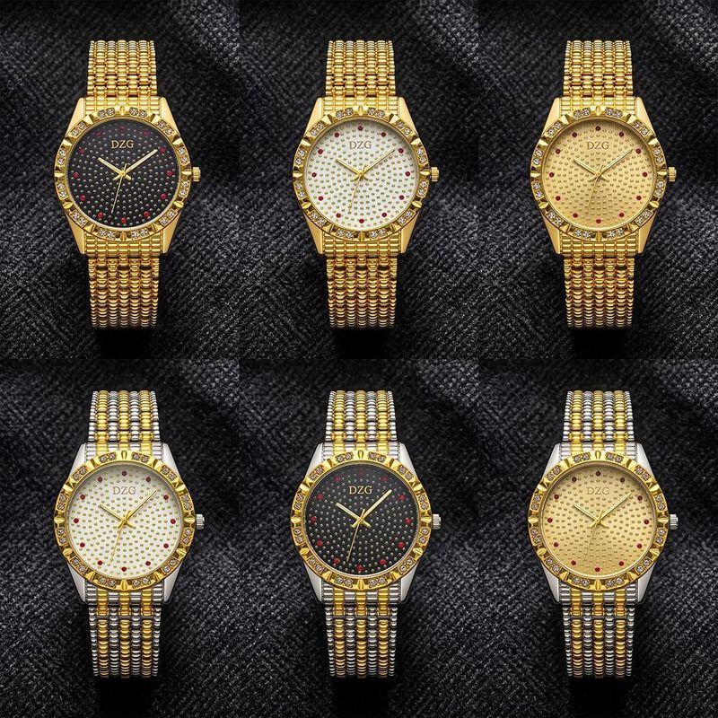 Women's Quartz Watch Casual Ladies Wristwatch Alloy Steel Band Starry Sky Design Red Diamond Inlay Fashion Daily Wear Girl Gifts