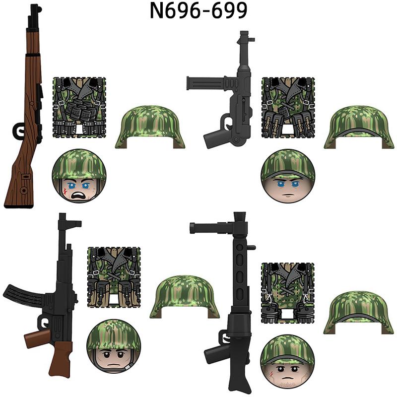 Набор фигурок soldiers весенний камуфляж N696-N699, строительные блоки MOC, наборы, подарки, игрушки