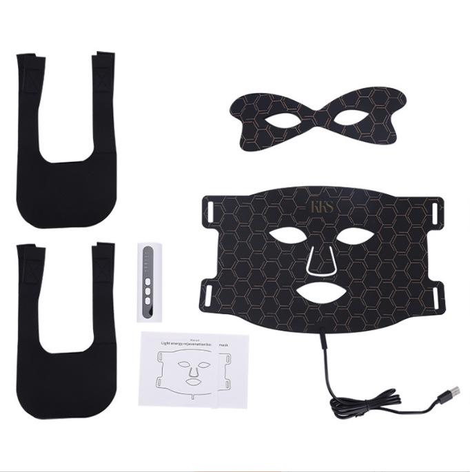 Фотонный прибор для омоложения, силиконовая маска, красная световая маска для лица, укрепляющая кожу лица, 7-цветный светодиодный прибор для красоты