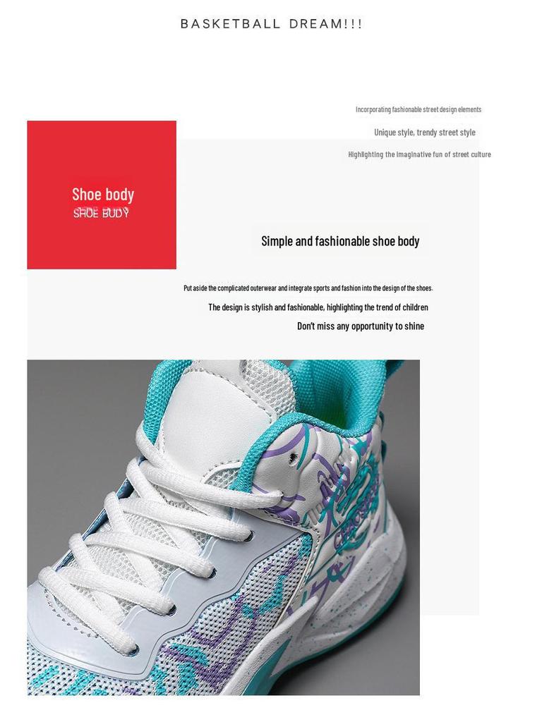 New Spring Men's Basketball Shoes: Breathable Mesh Sneakers for Youth, Students, and Big Children. Large Sizes Available.