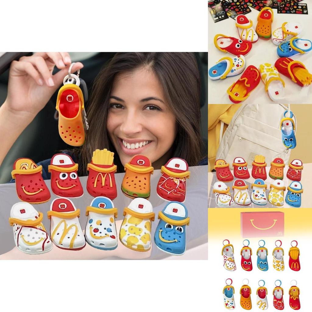 Веселые и красочные миниатюрные игрушечные брелоки-тапочки Crocs McDonald's для детей и взрослых