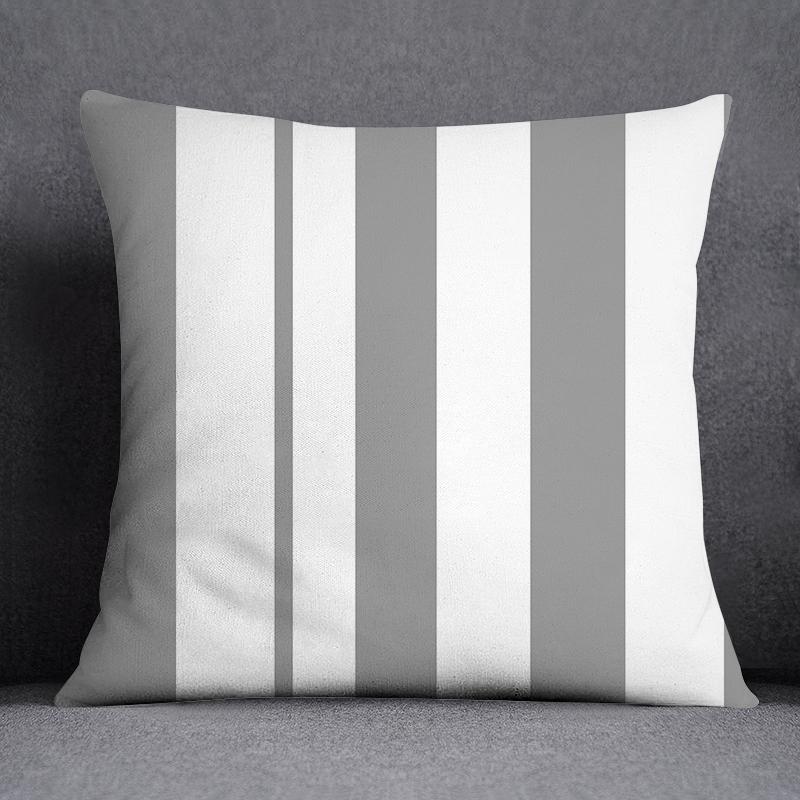 Gray Low White Flower Pattern Home Decoration Pillowcase Square Pillowcase Home Office Decoration Cushion Cover