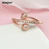 SIMJOO Цирконовое кольцо Женское модное индивидуальное кольцо с двойным шариком и кристаллами