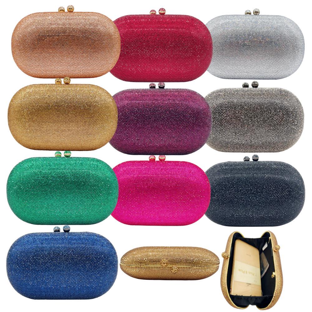 Клатч со стразами в наличии: Однотонная вечерняя сумка с бриллиантами