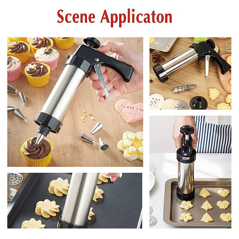 Stainless Steel Cookie Decorative Gun Biscuit Hand Pressing Machine Household Diy Baking Tools Kitchen Accessories