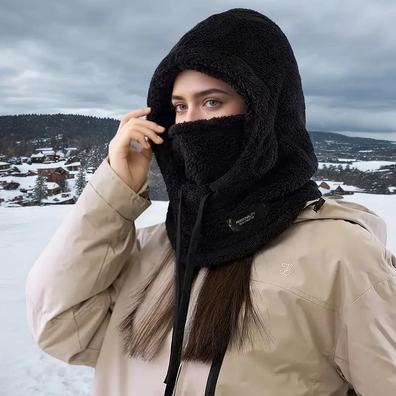 Зимняя теплая балаклава Шапка Термостойкая Ветрозащитная Лыжная Балаклава Мотоциклетная Маска на Лицо Полярный Флис Регулируемая Велосипедная Маска на Все Лицо