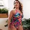 Plus Size Sexy Swimsuit One Piece High Cut Swimwear Women Push Up Bodysuits Summer Bathing Suit Women Monokini Tankini