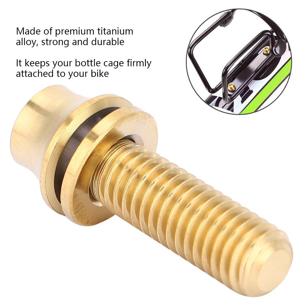 Bicycle Titanium Alloy Water Bottle Cage Screw Bolt M5x12 16mm with Washer (Gold M5x16)