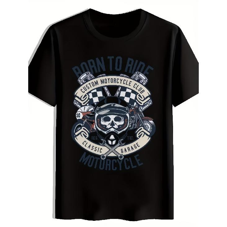 Bold Motocross Rider Graphic Print T-shirt These New Unisex Printed Crew Neck Short-sleeved T-shirts Are Suitable for All Seasons, Have High