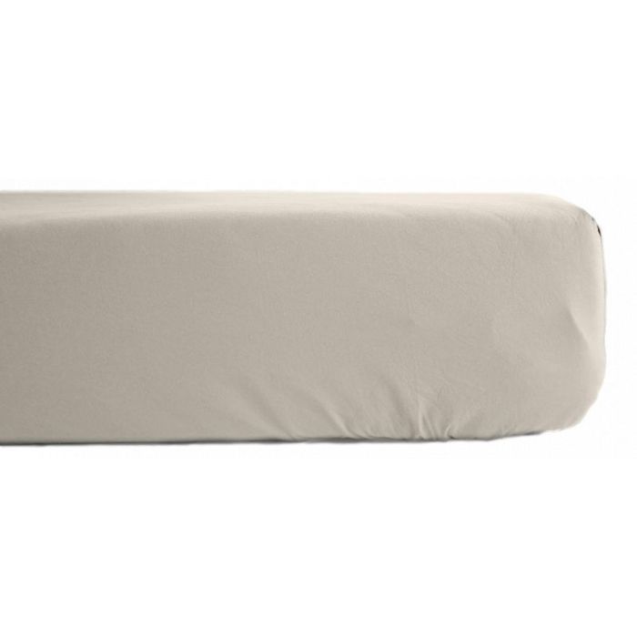 Fitted Sheet Percale Pure Combed Cotton Long Fibers 80 Threads/cm² with 35 Cm Pocket South Wind - Ivory - 140 X 190 Cm Pocket of 3