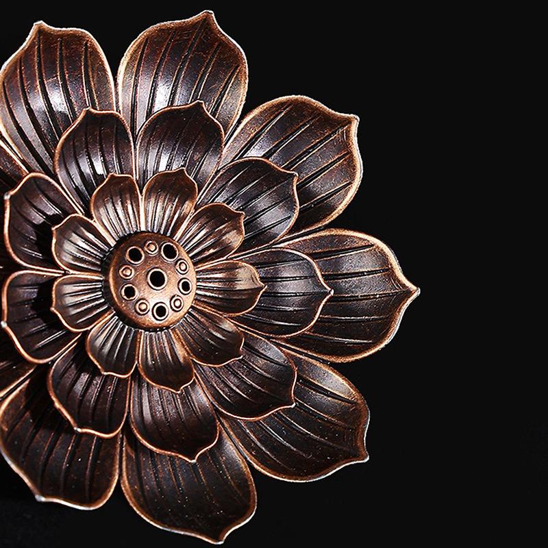 WCIC Новый 2 в 1 держатель для ароматической палочки линия лотоса сплав курильница металлические изделия сандаловое дерево катушка основание красная бронза домашний декор