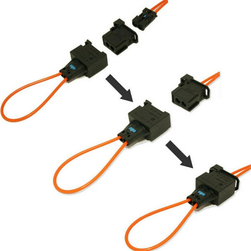 2 Pair Car Male+Female Plug Adapter Diagnostic Fiber Optic Bypass Loop Black Kit