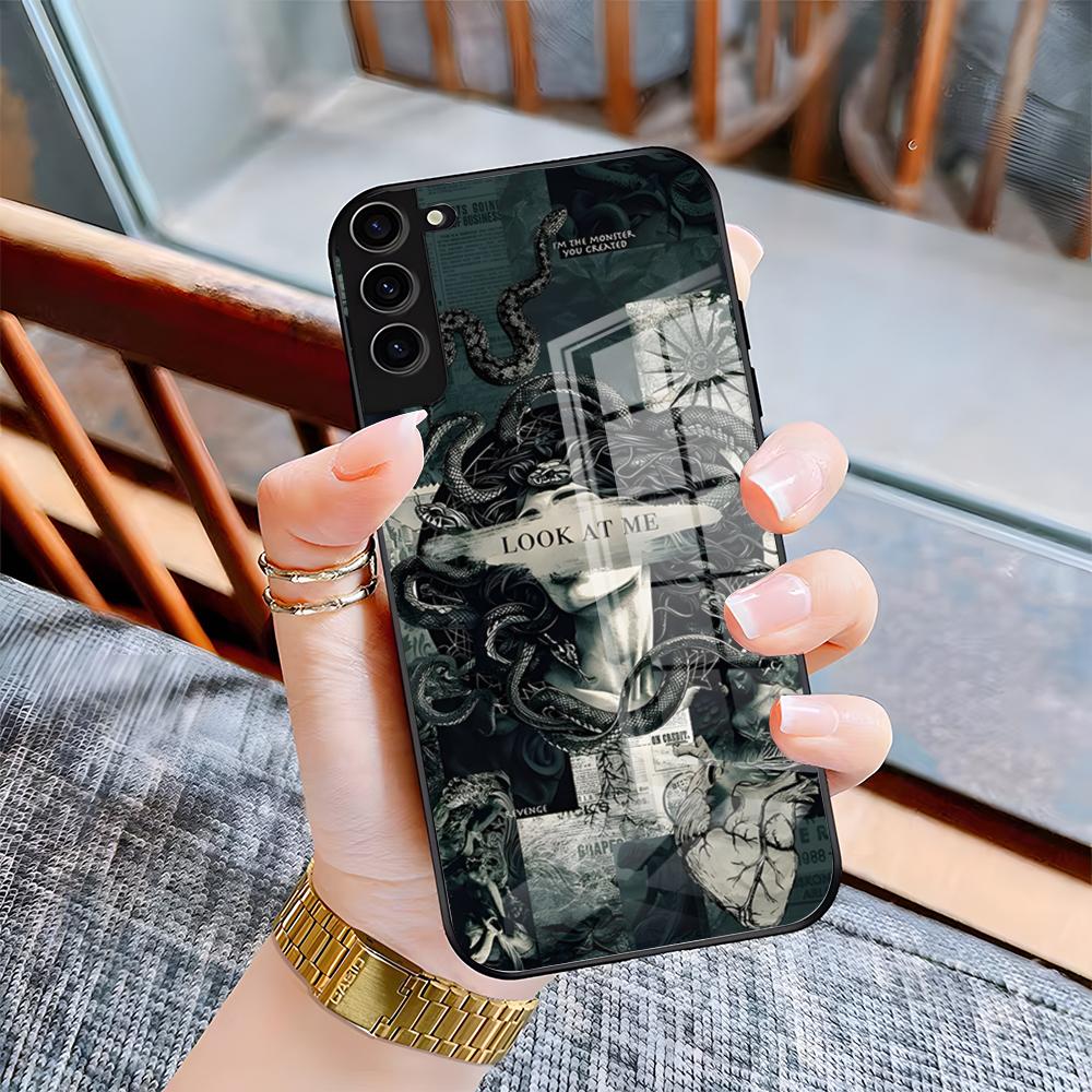 M-Medusa Mythology Phone Case For Samsung S26 S25 Plus S20 S20 Plus S22 Ultra S23 FE S21 Plus S21 Ultra Glass Cover