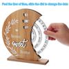 Wooden Perpetual Calendar Disc Stand Manual Rotating Turntable Calendar Month Week Date Display Home Office Desktop Decoration
