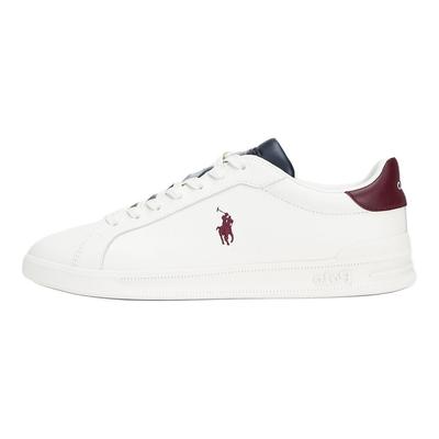 Кроссовки Polo Court из кожи с круглым носком на шнуровке с вышитой лошадкой низкие Мужские кроссовки Белый 100028632