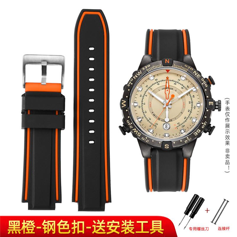 Для timex E-tide Компас Браслет T2N739 T2N720 T2N721 выпуклое ушко 16мм ремешок водостойкий силиконовый мужской ремешок для часов браслет