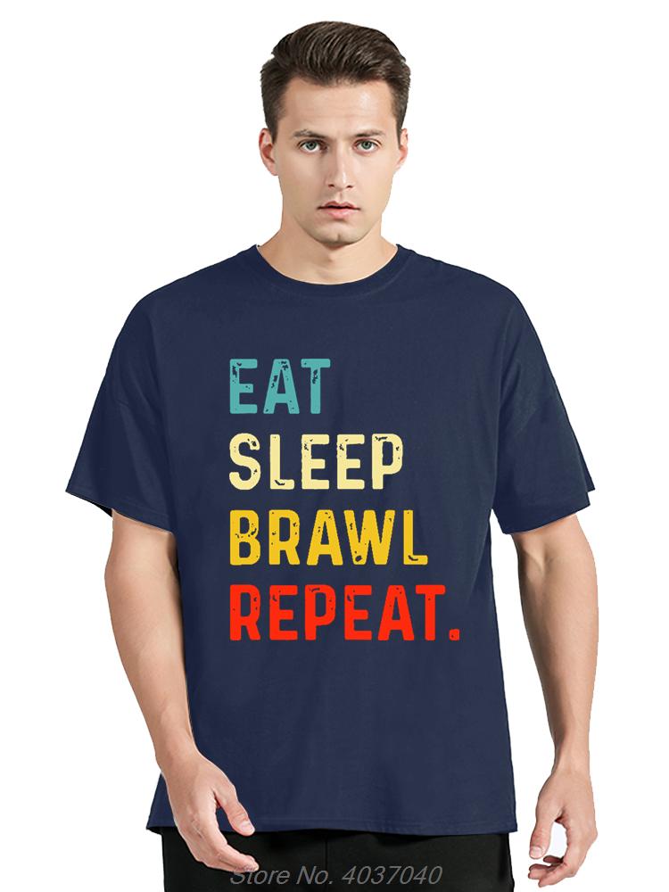 Funny Eat Sleep Brawl Repeat Gamer Graphic Tshirts Unisex Fashion Casual Tshirt Fashion Clothes Streetwear Loose Oversized T Shirt
