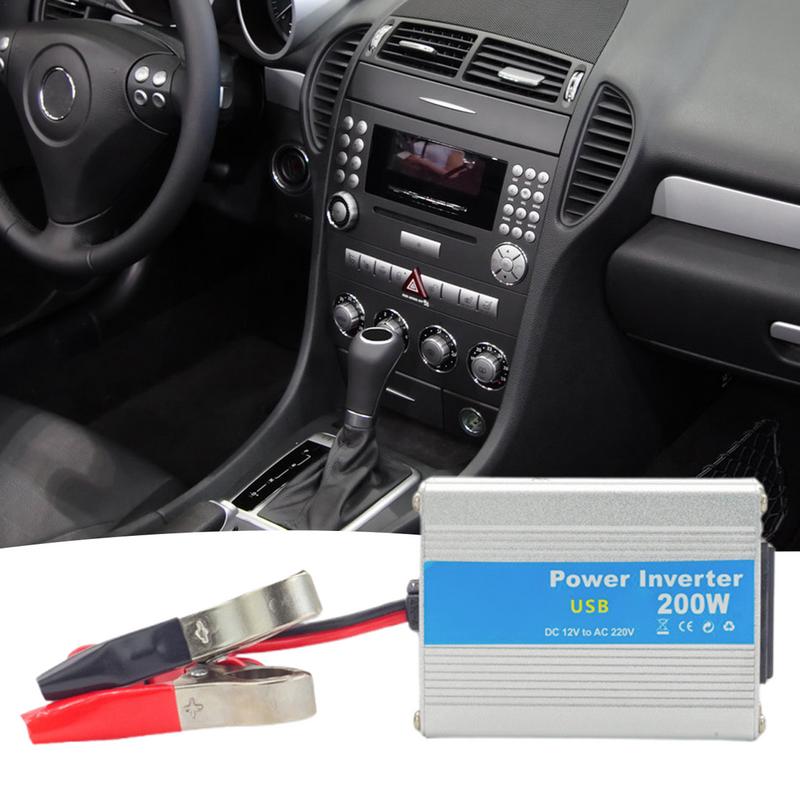 Автомобильный инвертор постоянного тока 200 Вт Автомобильный инвертор DC12 в 220 В USB порты быстрой зарядки Автомобильное зарядное устройство с двумя портами USB для кемпинга и путешествий