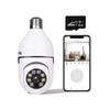 Light Bulb Camera 2.4GHz WiFi Outdoor, 1080P E27 Light Bulb Camera Security Camera, Indoor 360°