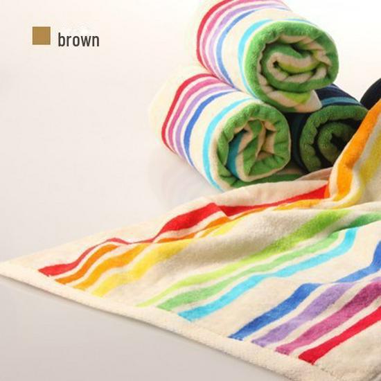 Gold Number Pure Cotton Gradient Striped Jacquard Face Towel Set