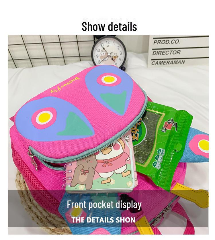 Летний детский рюкзак Anti-Lost 2024 года: Красочный дизайн мультяшной бабочки