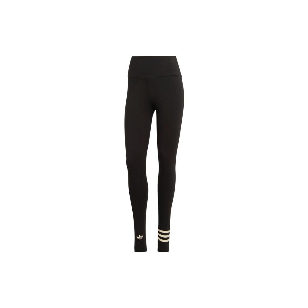 Adidas Originals Trefoil Striped Logo Print Slim Fit Straight Leg Sports Pants Women Bottoms Black IB7313