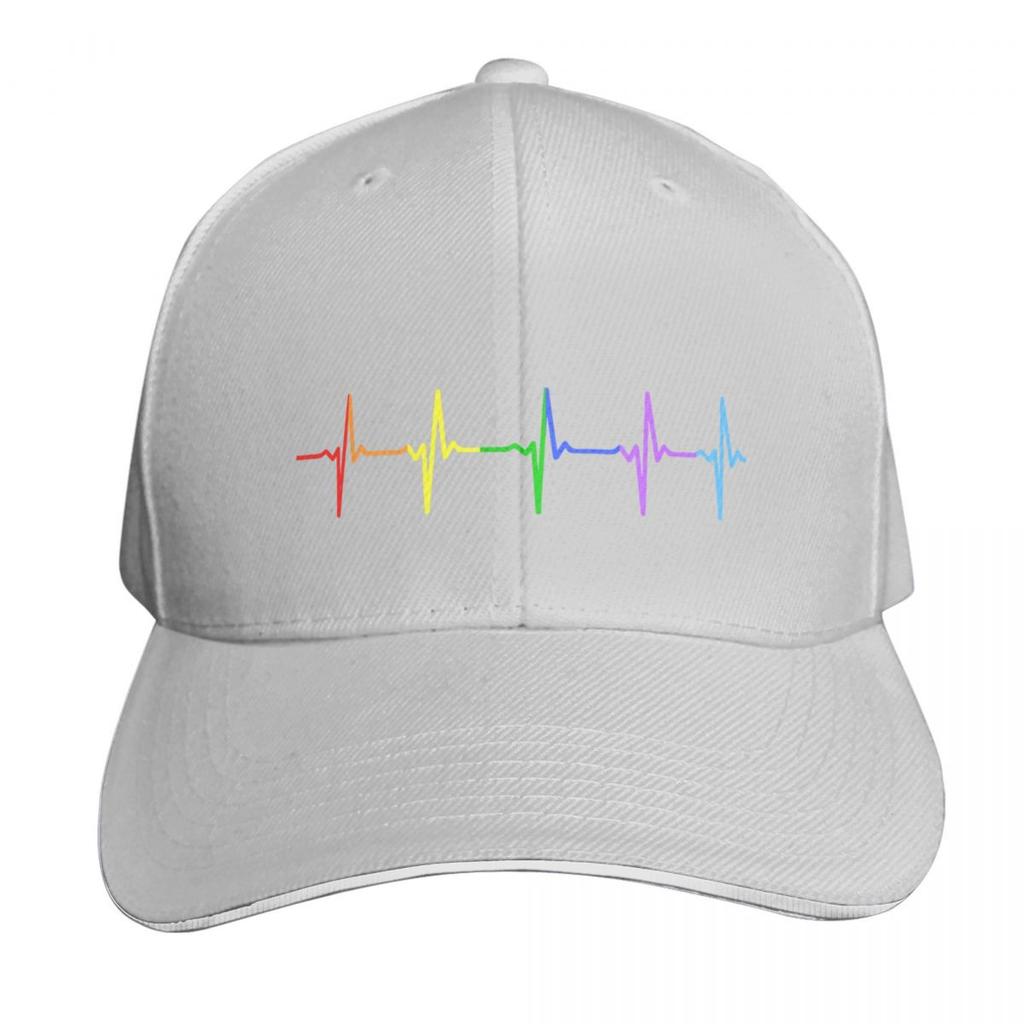 Rainbow Pulse Hearbeat LGBT Baseball Cap Trucker Hat New Hat Luxury Brand sailor cap for Unisex Unisex Womens