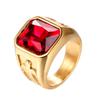 Punk Creative Multi-colored Stone Rings for Men Women Party High Quality Vintage Stainless Steel Cross Ring Jewelry Wholesale